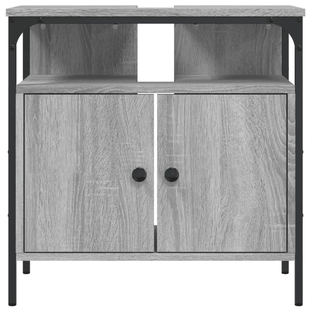 Mobile lavabo bagno grigio sonoma 60x30x60 cm legno multistrato