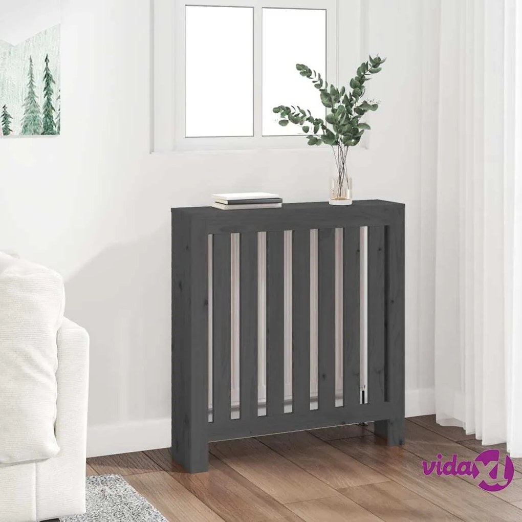 vidaXL Copertura Termosifone Grigia 79,5x19x84 cm Legno Massello Pino