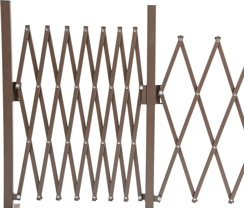 Recinzione per Giardino Estensibile Autoportante 52-405 cm in Acciaio e Alluminio Marrone scuro...