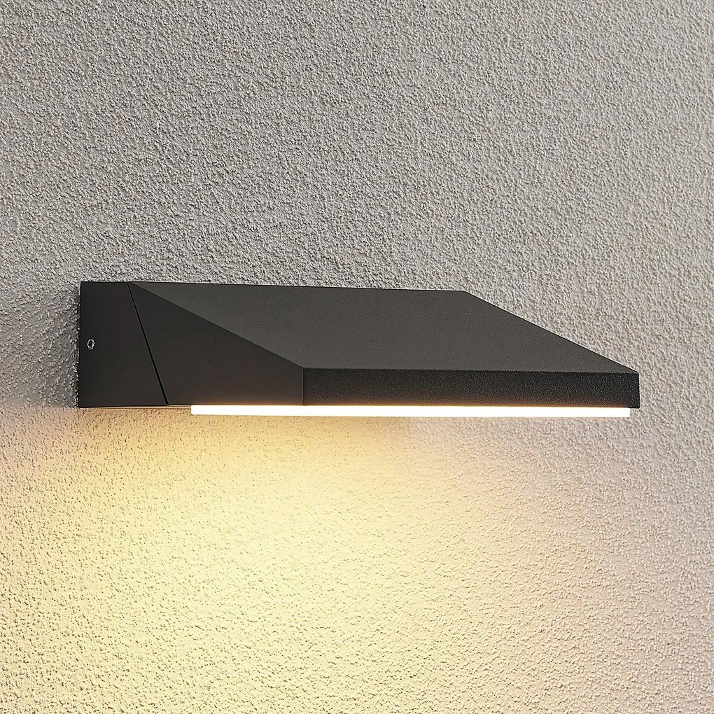 Applique da esterni a LED Auda Lucande, Nero, Alluminio, Moderno, Applique LED da esterni