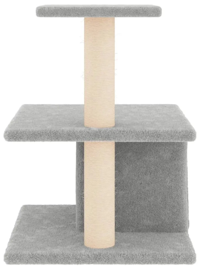 Albero per gatti con tiragraffi in sisal grigio chiaro 48 cm