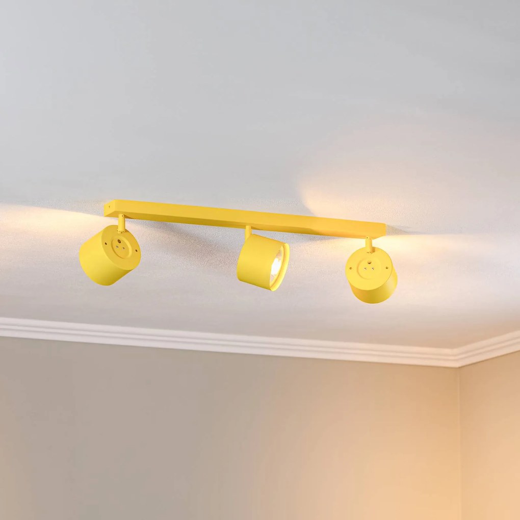 Argon Faretto da soffitto Chloe orientabile a 3 luci, giallo