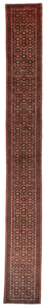 Hosseinabad Tappeto 600x80 Rosso (Iran) Annodato A Mano