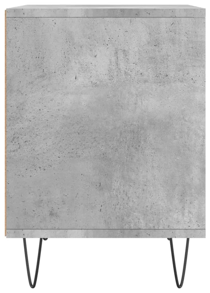 Comodino grigio cemento 40x35x50 cm in legno multistrato