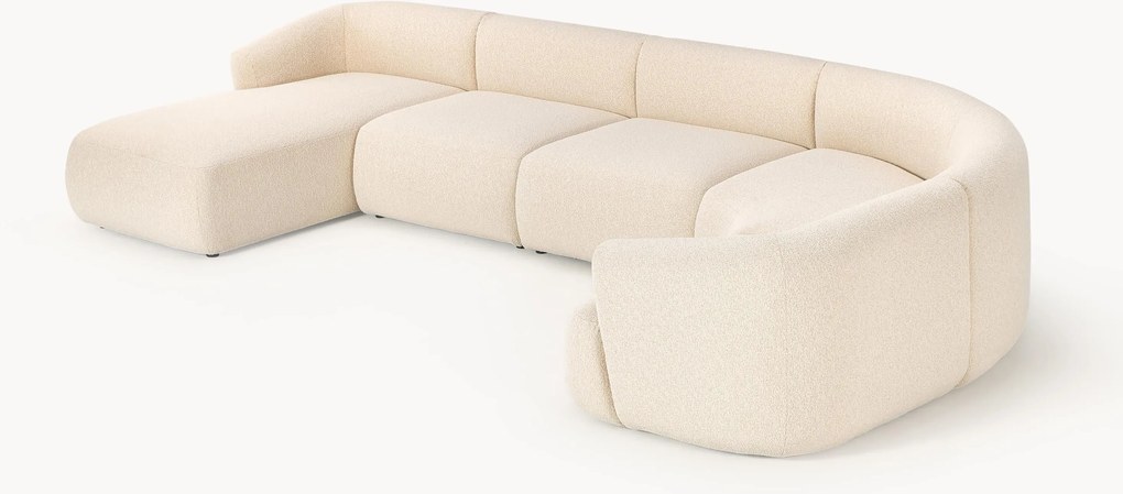 Divano angolare XL componibile in bouclé Sofia