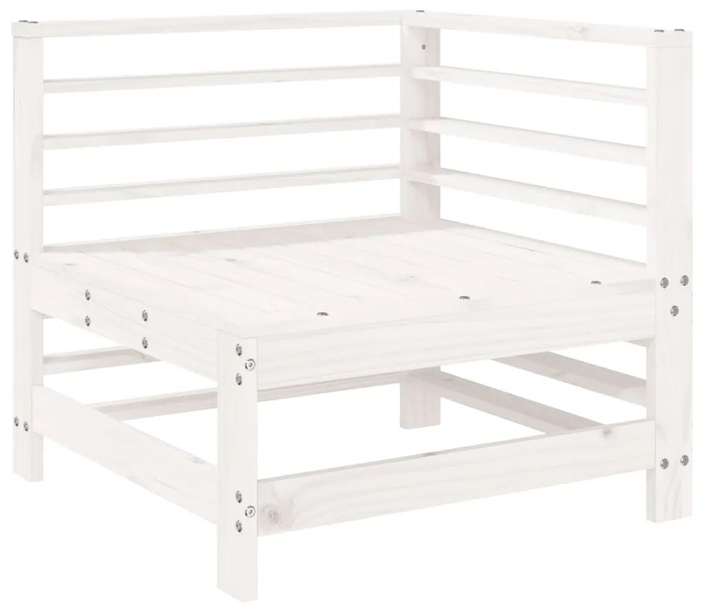 Set salotto da giardino 6 pz bianco in legno massello di pino