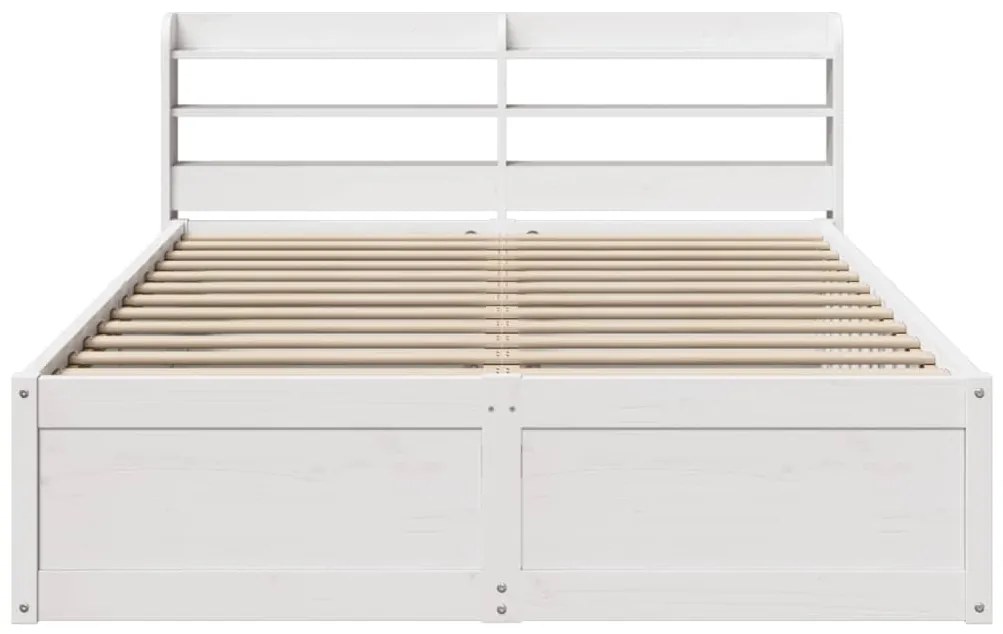 Giroletto con testiera bianco 135x190 cm legno massello di pino