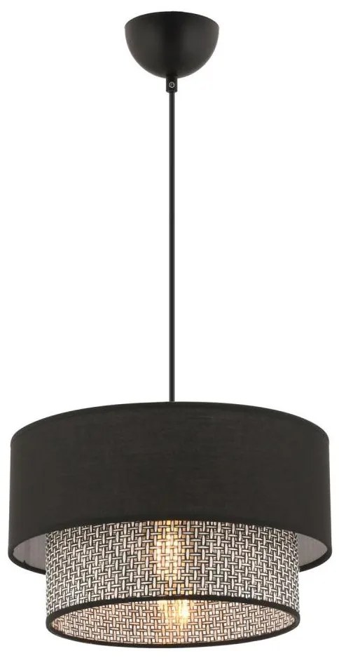 Lampada a sospensione su cavo ECHO 1xE27/60W/230V nero/grigio