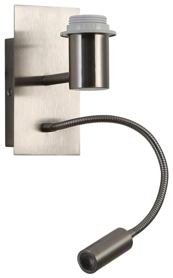 Brilagi - LED Lampada flessibile da muro NUBILA 1xE27/25W/230V + LED/3W cromo opaco