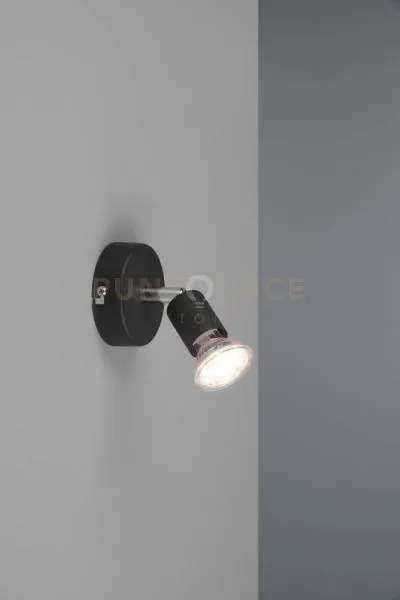 Paris senza lampadina spot 1 luce nero attacco gu10 d. 8cm
