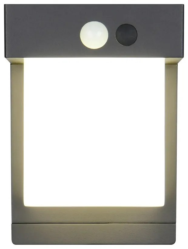 Illuminazione esterna LED con alimentazione a pannelli solari con sensore di movimento da parete (altezza totale 14 cm) Colombo – Reality
