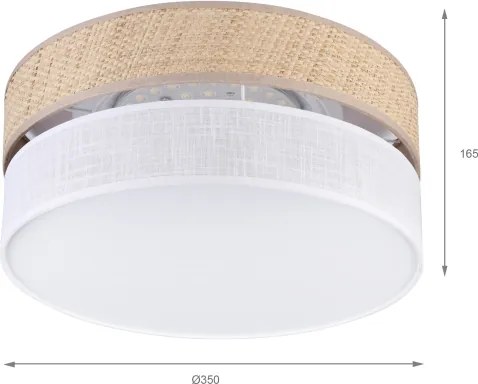 Plafoniera LED SIRJA BOHO LED/20W/230V Ø 35 cm beige/bianco