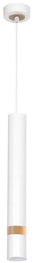 Lampadario a sospensione con filo JOKER WHITE WOOD 1xGU10/8W/230V