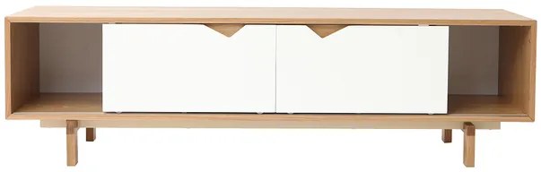 mobiletto TV scandinavo modulabile Bianco e Quercia ACOUSTIC