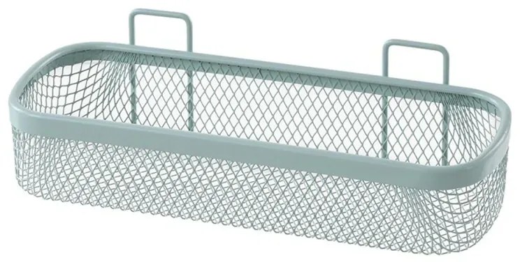 Mensola bagno rettangolare verde acqua in acciaio con 1 ripiano – Taki