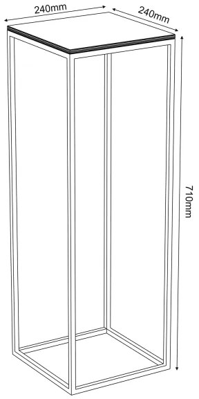 Portafiori 70x24 cm nero