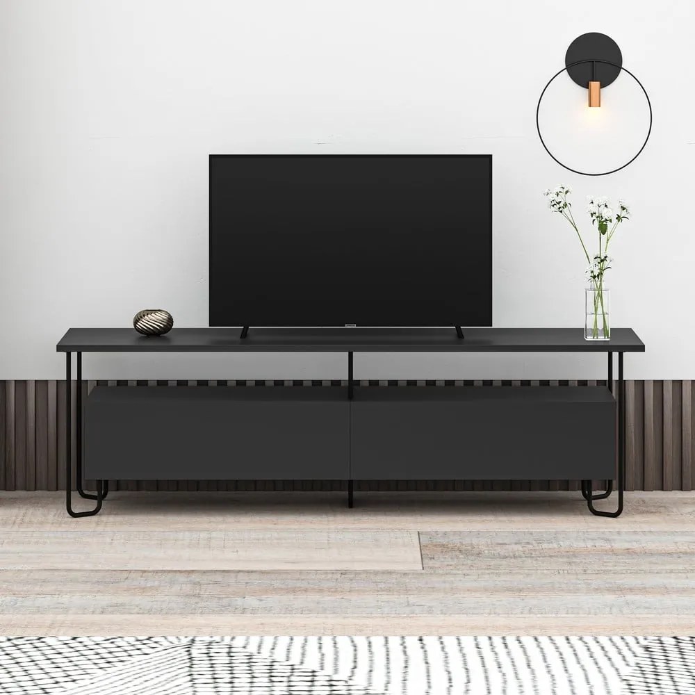 Tavolo TV nero 150x45 cm Dilly - Marckeric