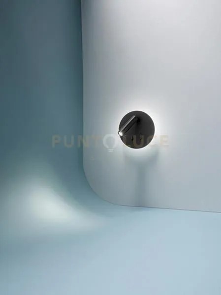 Applique in metallo verniciato nero plug led 6w + 3w faretto spot 3...
