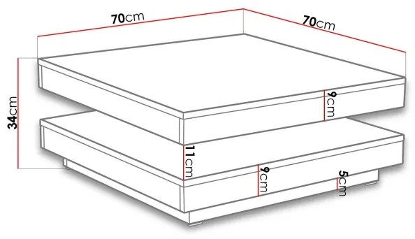 Tavolino NENANI 34x70 cm bianco