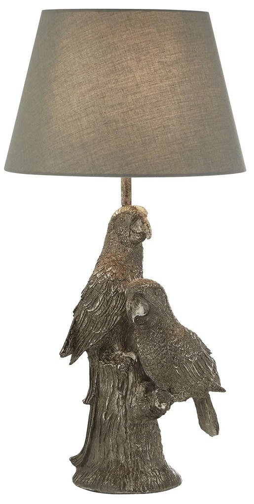 Lampada Da Scrivania Parrot Legno Argento Policarbonato Grigio 1 Luce E27