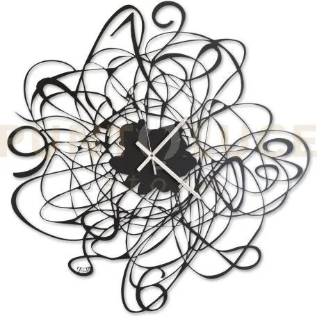 Orologio da parete di design big doodle nero