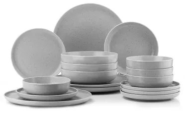 Set da tavola 16 pezzi grigio/porcellana