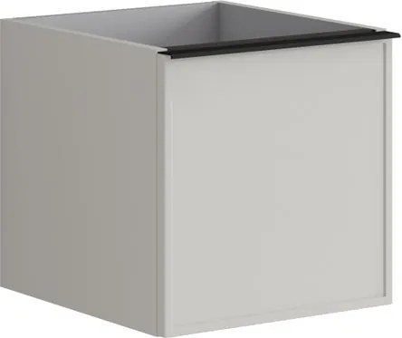 Cassettiera Pixel con 1 cassetto frontale Frame laccato opaco Beige Greige e maniglia nero opaco L.40 H.40 P.45,5 cm.
