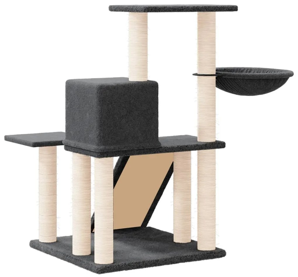 Albero per gatti con tiragraffi in sisal grigio scuro 82 cm