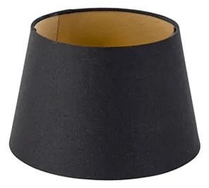 Paralume in cotone nero 20/15/13 con interno dorato