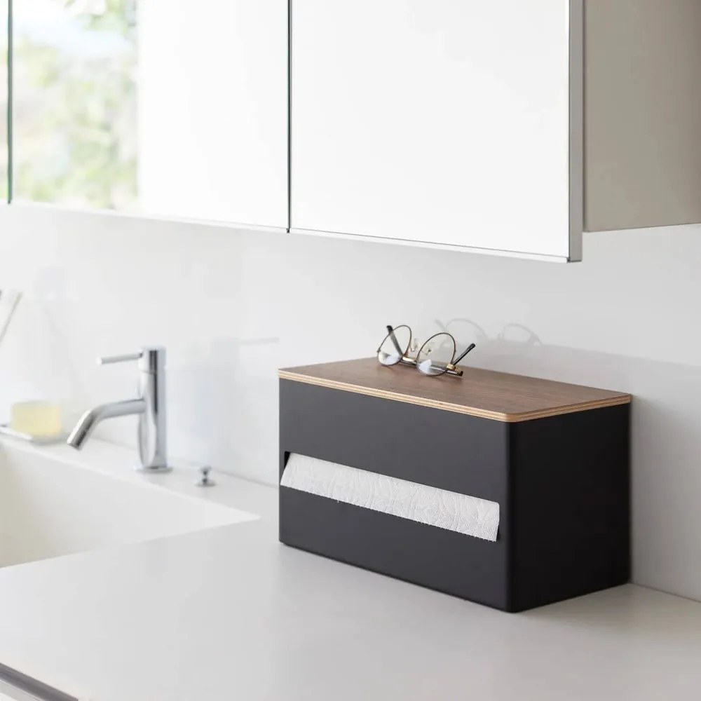 Portarotolo da cucina verticale nero in metallo Rin – YAMAZAKI