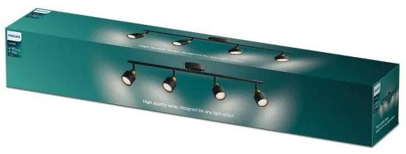 Philips - Faretto NIALL 4xGU10/5W/230V nero/ottone