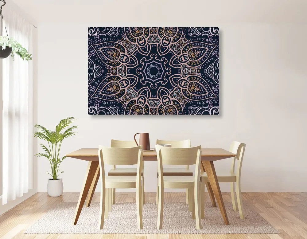 Quadro su tela – Mandala con motivo indiano