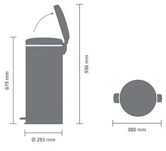 Cestino per la spazzatura color bronzo in acciaio con pedale 30 l NewIcon – Brabantia