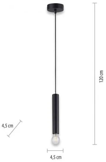 Leuchten Direkt 15617-18 - Lampadario a sospensione con filo BRUNA 1xE27/60W/230V nero