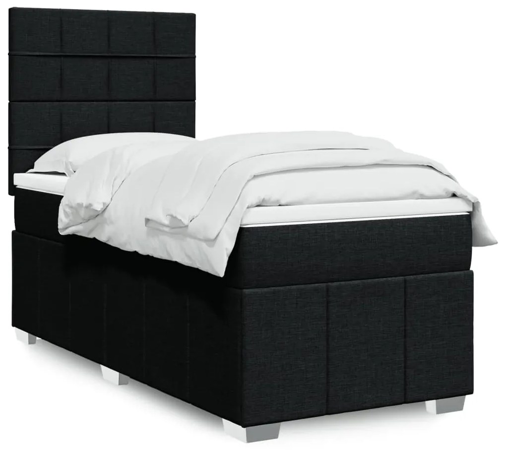 Giroletto A Molle Con Materasso Nero 90x200 Cm İn Tessuto /
