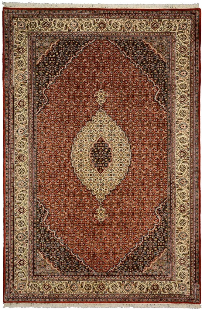 Tabriz Tappeto 200x300 Rosso (Indian) Annodato A Mano