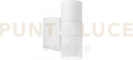 Applique biemissione jump bianca 2 luci attacco gu10 ip44 6x11x16cm