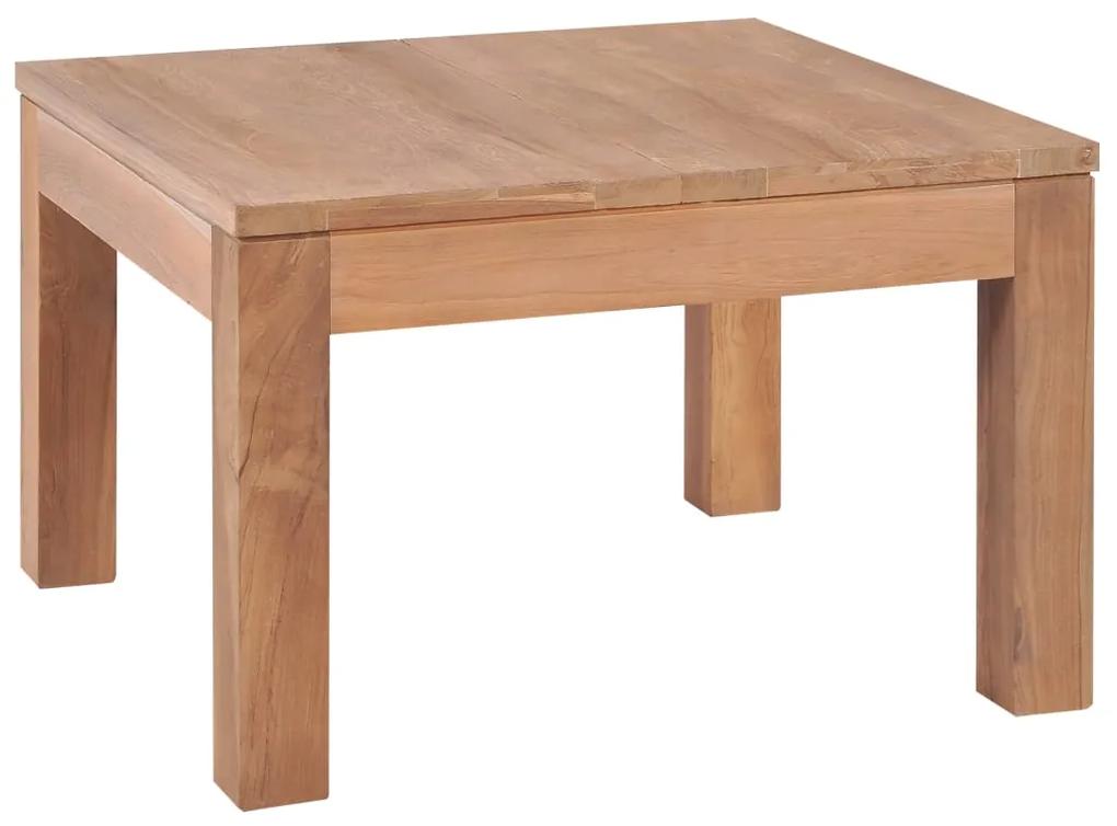 Tavolino da caffè in legno massello di teak naturale 60x60x40cm