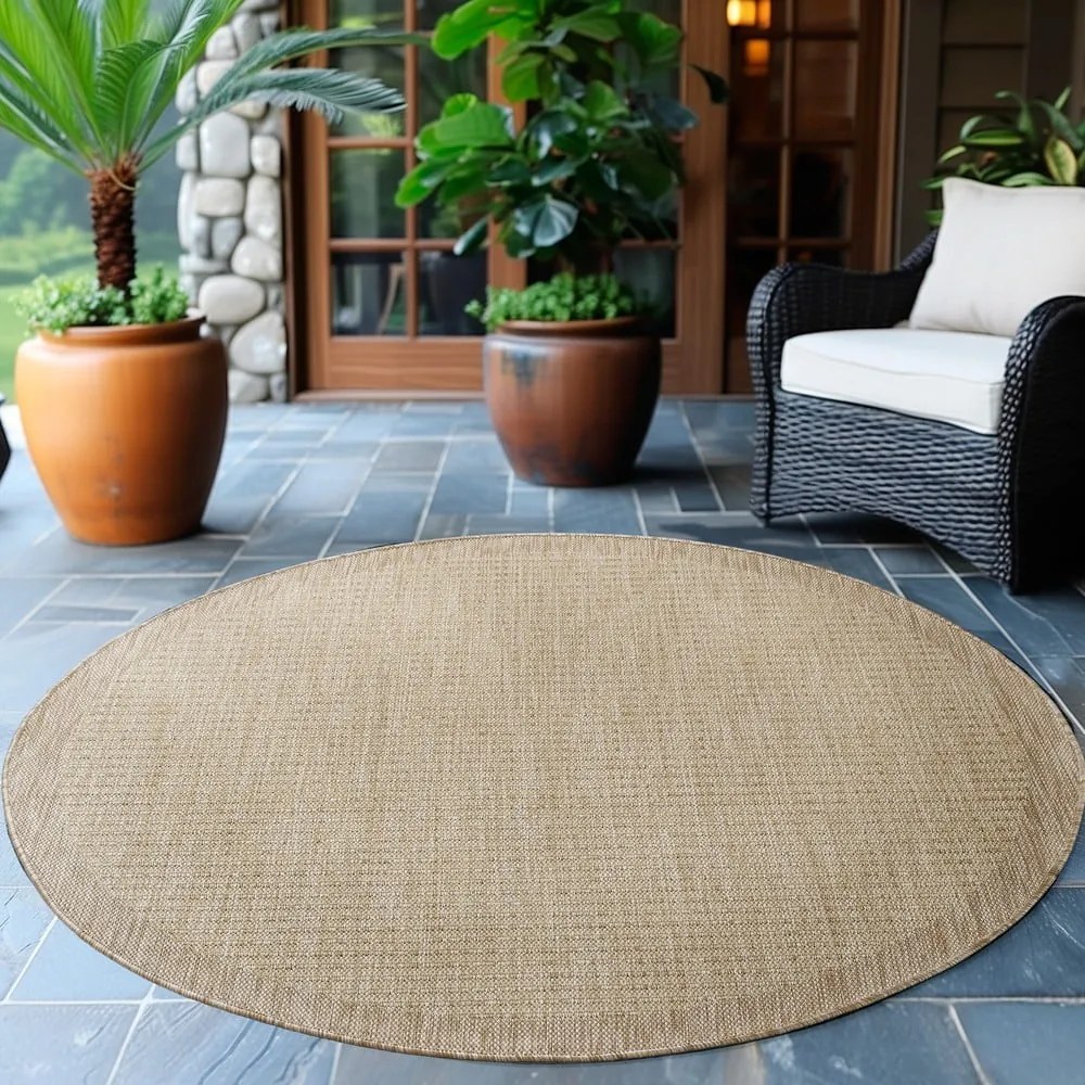 Tappeto tondo beige per esterni ø 160 cm Giza - Ayyildiz Carpets
