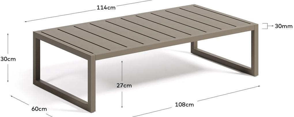 Kave Home - Tavolino 100% da esterno Comova in alluminio verde 60 x 114 cm