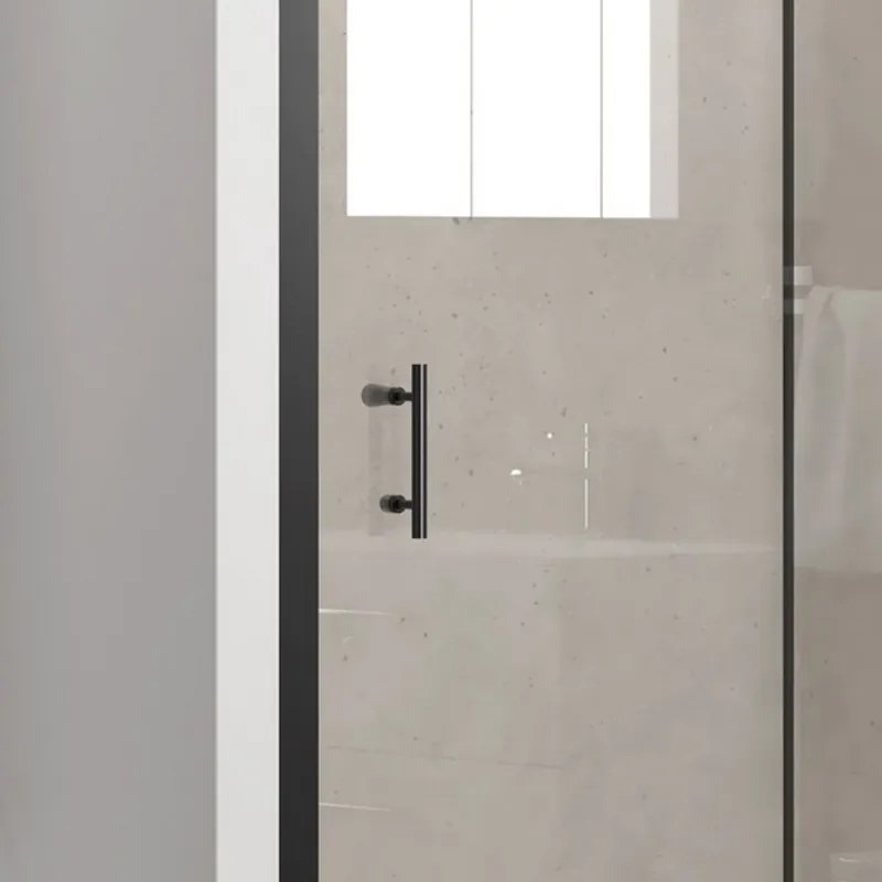 Porta doccia 150cm con telaio nero e anta scorrevole KFN5000 - KAMALU