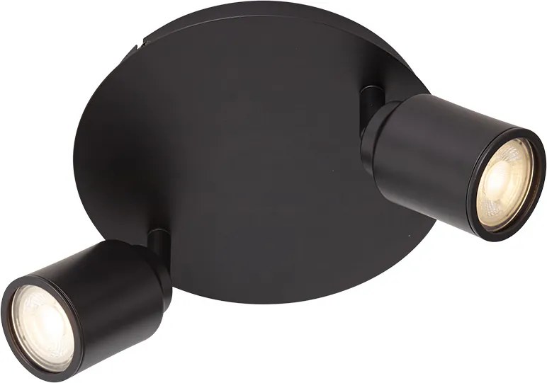 Faretto moderno per bagno nero 2 luci IP44 - Ducha
