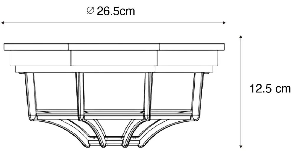 Plafoniera rustica marrone ruggine 26,5 IP44 - Bri