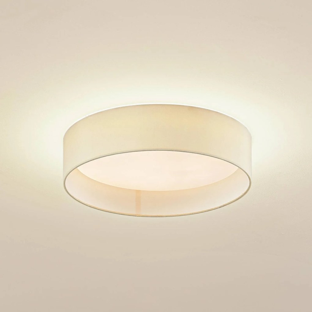 Plafoniera a LED Eilif Lindby, Crema / Ambra, Soggiorno / Sala da pranzo, Tessuto / Stoffa / Seta, Moderno, Plafoniera LED