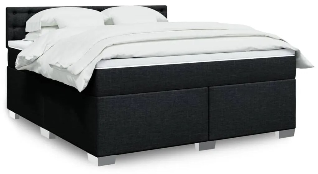 Giroletto A Molle Con Materasso Nero 180x200 Cm İn Tessuto /