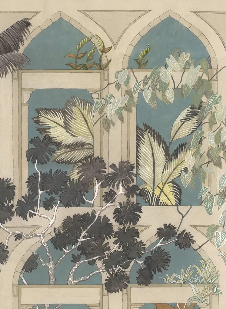 Josephine Munsey Tapete Abandoned Arches - Celadon/ Stone