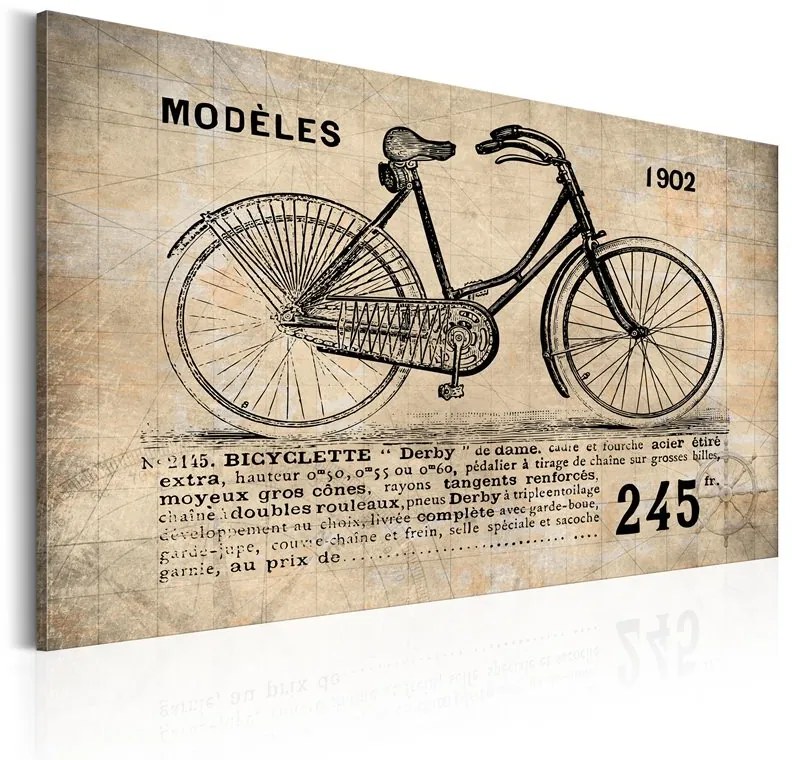 Quadro N° 1245  Bicyclette  Colore Beige, Dimensioni e Misure 120x80