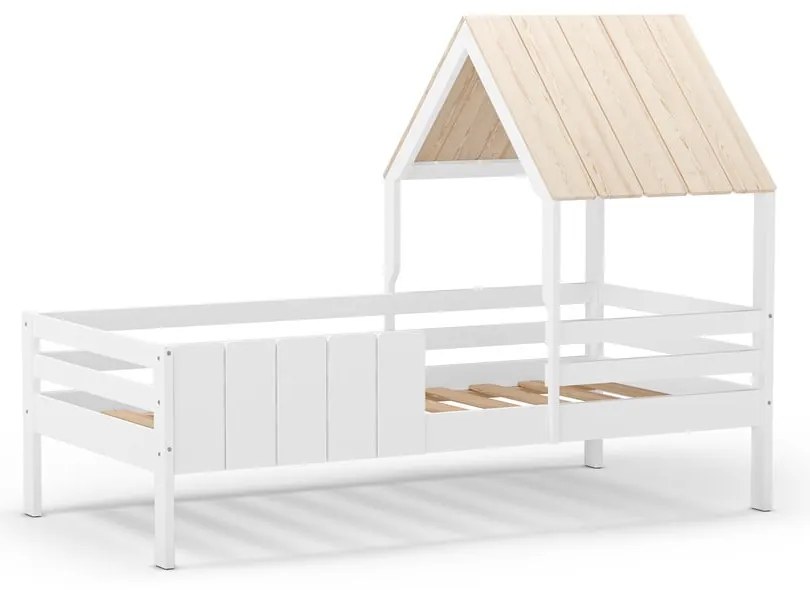 Letto da bambini a forma di casa bianco 90x190 cm Valka – Marckeric