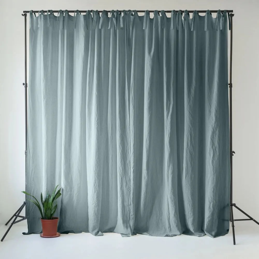 Tenda blu polveroso in lino 140x200 cm Blue Fog – Linen Tales