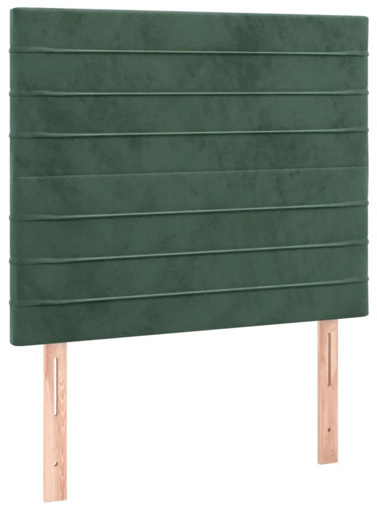 Giroletto a Molle con Materasso Verde Scuro 100x200 cm Velluto